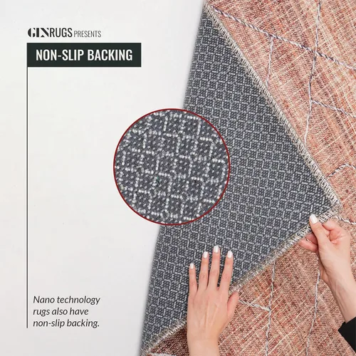 Vista 198 de GLN Rugs Traditional Collection - Alfombra de felpilla lavable a máquina, tradicional lavable, antideslizante, alfombra de felpilla de pelo corto