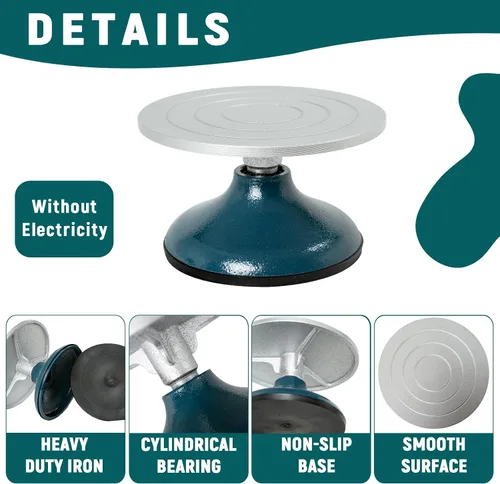 Vista 5 de DUPDMKIN Rueda de bandas de metal de 7 pulgadas para cerámica, rueda de cerámica resistente para adultos con rodamientos de bolas, tocadiscos