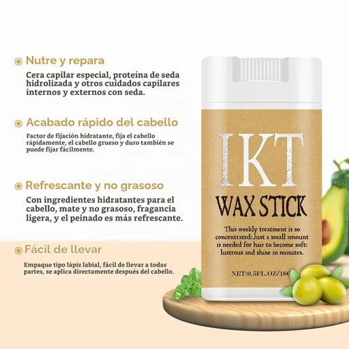 Vista 4 de Barra de cera para el cabello para mujeres y niños, barra de pomada de cera para pelucas (0.56 onzas)