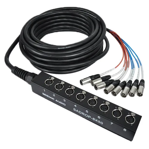Vista 6 de Seismic Audio SADROP-6x30 Cable de serpiente de 6 canales, 30 pies Pro Audio Sub Snake