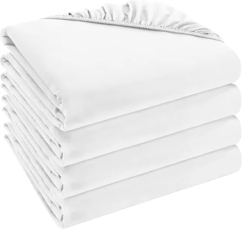 Vista 51 de Utopia Bedding - Paquete a granel de 2 sábanas bajeras ajustadas de microfibra cepillada suave con bolsillos profundos, resistentes al encogimiento