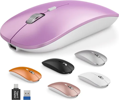 Vista 14 de SABLUTE M31 - Mouse Bluetooth para MacBook Pro/Air, iPad, mouse inalámbrico recargable de tres modos para 3 dispositivos (BT 5.2 + 2.4G), elegante