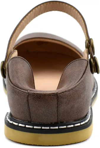 Vista 3 de 100FIXEO Women Buckle Ankle Strap Mary Jane Flat Shoes