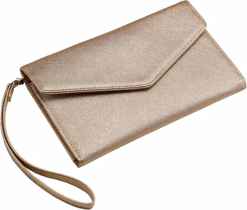 Vista 7 de Krosslon - Cartera para viajes con seguridad RFID para pasaporte, organizador de documentos, con correa para la muñeca