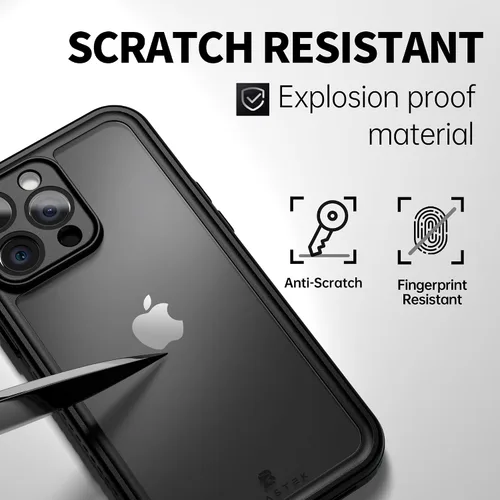 Vista 6 de BEASTEK Funda impermeable para iPhone 14 Pro, funda subacuática a prueba de golpes, a prueba de polvo, serie FSN con protector de pantalla integrado