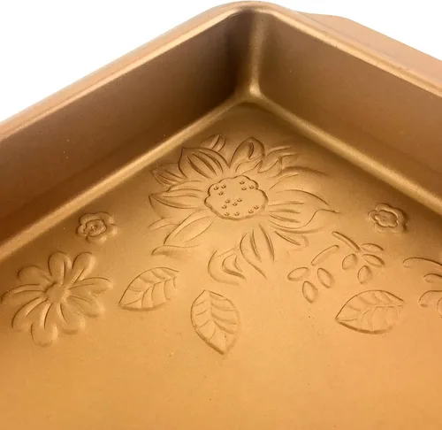 Vista 4 de Gibson Home Country Kitchen - Sartén para asar en relieve de acero al carbono de 19 pulgadas en cobre