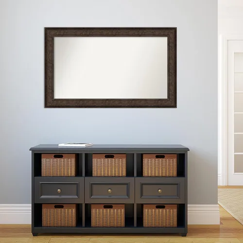 Vista 966 de Amanti Art Espejo de pared personalizado no biselado (25 x 25 pulgadas), marco de bronce acentuado, varios tamaños personalizados, espejo de baño