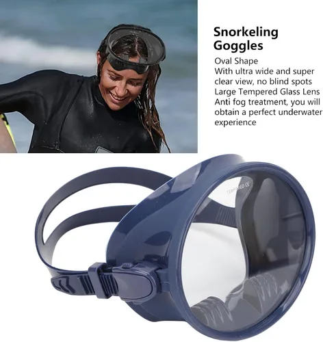 Vista 3 de VINGVO Gafas de buceo, gafas de buceo antivaho ovaladas, silicona de grado alimenticio, ajustable para bajo el agua