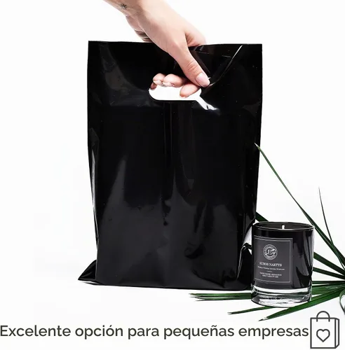 Vista 3 de Choice Marts 100 bolsas de plástico negras con asas 9x12 bolsas de Negro