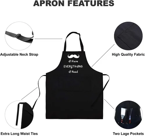 Vista 3 de Rosoz Funny Couple Aprons - Gift Ideas For Her Him - Kitchen Cooking Set - Birthday, Wedding, Anniversary, Bridal Shower