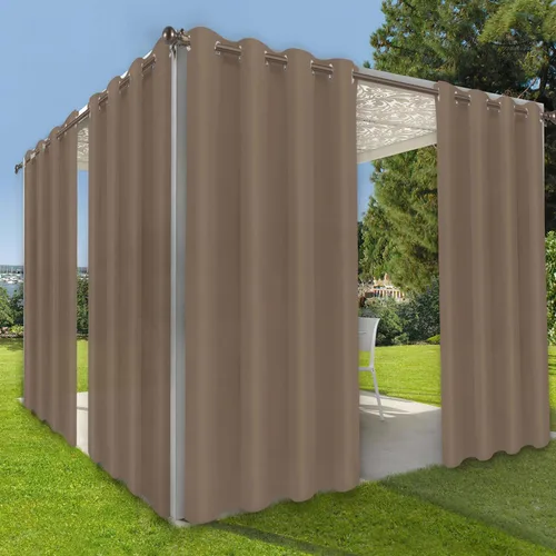 Vista 14 de OutdoorLines Cortinas impermeables para interiores y exteriores para patio – Panel de cortina de privacidad y bloqueo solar con ojales, resistente a