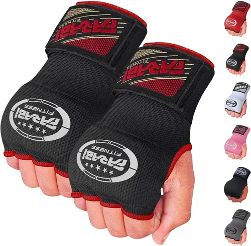 Vista 10 de Farabi - Guantes de boxeo híbridos para niños con protectores de manos, para boxeo, guantes de boxeo de punzonamiento Todo negro