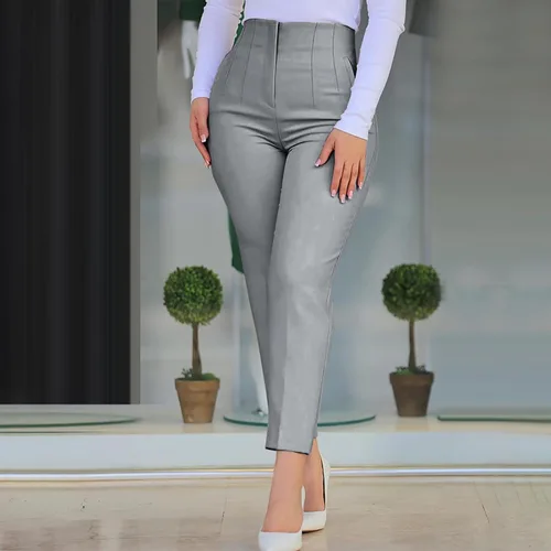 Vista 2 de Uillui Pantalones de vestir para mujer, de negocios, casual, cintura alta, para trabajo, oficina, ajustados, con control de abdomen, pantalones