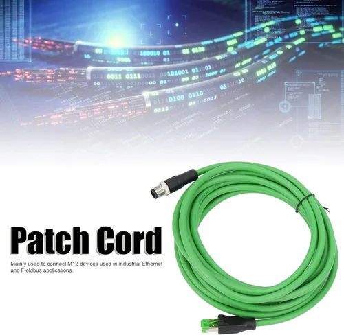 Vista 2 de Kadimendium al cable industrial RJ45 de Ethernet IP67Connecting línea 16.4 ft/16 4ft longitud D código 4pin cable macho