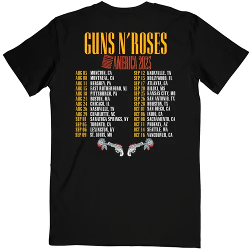 Vista 3 de N Roses 2023 North American World Tour - Camiseta gráfica de banda de rock para hombres y mujeres de manga corta