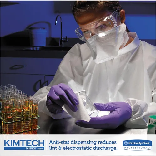 Vista 5 de Kimtech 34120 KIMWIPES Limpiaparabrisas delicados, 1 capa, 4 2/5 x 8 2/5, 280/caja, 30 cajas/cartón