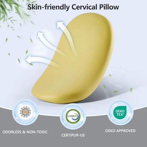 Vista 6 de DONAMA Almohada cervical del cuello del durmiente lateral de la capa doble