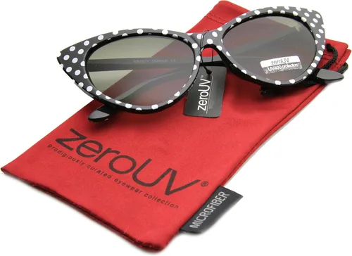 Vista 2 de zeroUV - Women's Retro Polka Dot Oversize Cat Eye Sunglasses 54mm