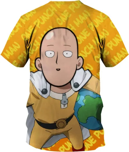 Vista 2 de Camiseta One Punch Man con impresión 3D, camiseta unisex para cosplay, anime Saitama Genos Tatsumaki, talla extra grande XS a 4XL