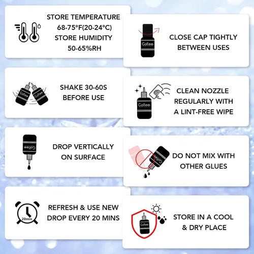 Vista 8 de Pegamento de extensiones de pestañas transparente para extensiones de pestañas, (0.17 onzas líquidas/0.2 fl oz), 1-2 S, secado rápido/retención 6