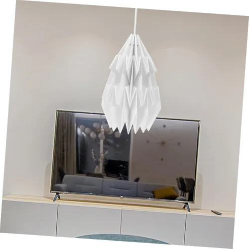 Vista 9 de Nórdico Simple diseño origami papel cubierta de luz pantalla hogar accesorio decorativo