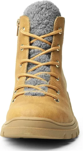 Vista 4 de ICHIGO Botas de senderismo para mujer con cremallera lateral y cordones para invierno