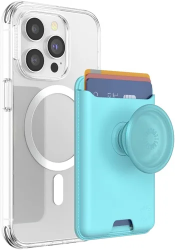 Vista 27 de PopSockets Cartera adhesiva para teléfono y tarjetero con agarre, púrpura - Aura