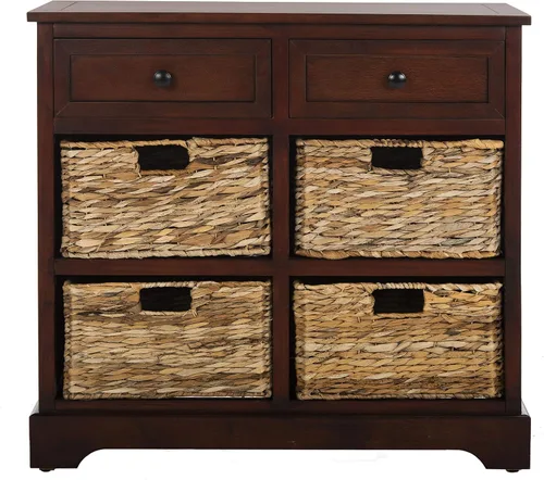 Vista 14 de Safavieh American Homes Collection Herman - Cesta de mimbre para almacenamiento marrón