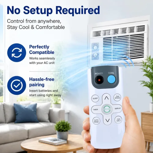 Vista 4 de ZWP GYKQ-71E Control remoto de aire acondicionado de ventana para 2-Blanco