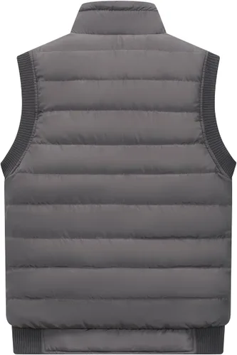 Vista 54 de Msmsse Chalecos de invierno para hombre, con forro polar, acolchado, casual, sin mangas