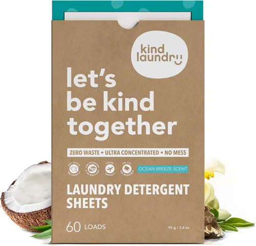 Vista 15 de Hojas de detergente KIND LAUNDRY con enzimas que combaten las manchas - Jabón ecológico para lavandería a base de plantas - Detergente