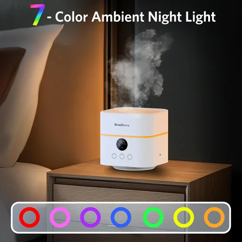 Vista 9 de Purificador de Aire y Humidificador Combo para Dormitorio, Cubre hasta 200 pies², Filtro H13 HEPA Verdadero, Tanque de Agua de 500ML, Difusor