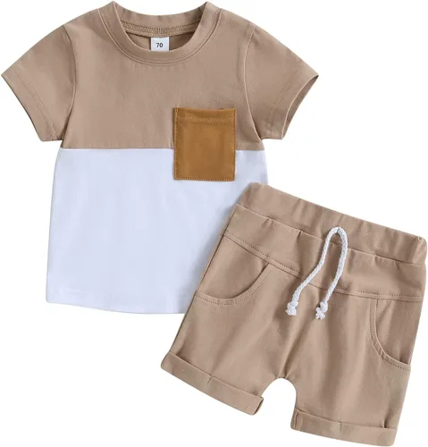Vista 50 de Conjunto de camiseta de manga corta para bebé niño y niña, camiseta de manga corta, pantalones cortos casuales, ropa para recién nacidos, 6, 12, 18