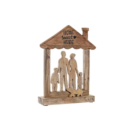 Vista 2 de Figura Decorativa DKD Home Decor Marrón Madera de mango Moderno Familia (30 x 8 x 39 cm)
