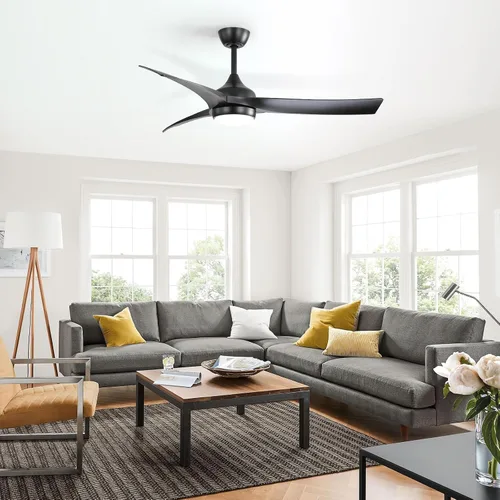 Vista 8 de Sofucor Ventilador de techo inteligente de 52 pulgadas, funciona con aplicación/Alexa/Google, ventilador de techo negro para exteriores con control
