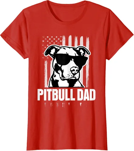 Vista 45 de Pitbull Dad - Camiseta para hombre con orgullo American Pit Bull Dog, Negro, S