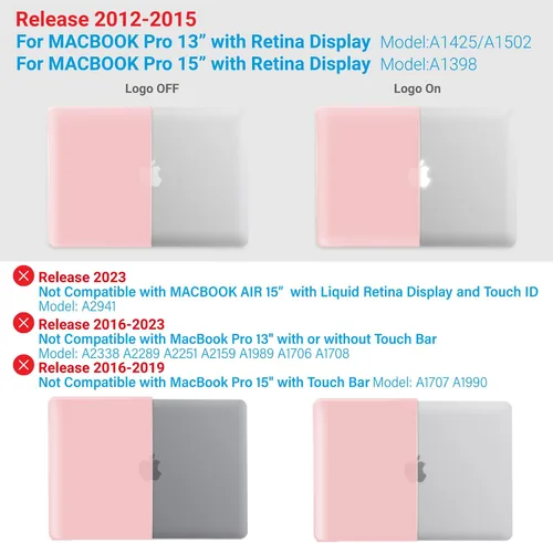 Vista 133 de IBENZER - Compatible con Funda para MacBook Pro de 13 Pulgadas 2015 2014 2013 Finales 2012 A1502 A1425, Carcasa Rígida con Cubierta para Teclado