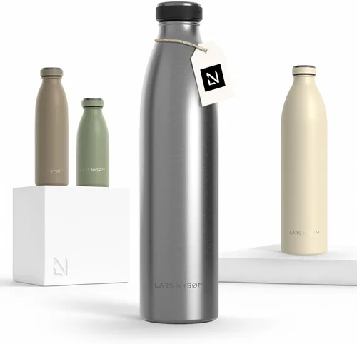Vista 50 de LARS NYSØM Botella de agua aislada de acero inoxidable de 12 onzas, 17 onzas, 25 onzas, 34 onzas, 51 onzas, frasco térmico aislado para bebidas