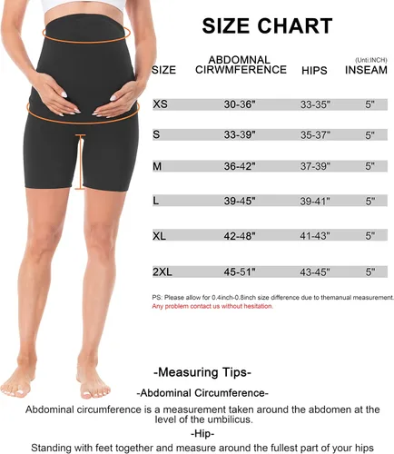Vista 5 de V VOCNI Maternity Biker Shorts Over The Belly Women's Bike Shorts Athletic Workout Yoga Walking Shorts