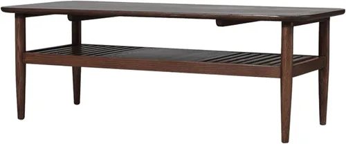 Vista 8 de Mesa de té para sala de estar, mesa de centro de dos niveles, mesa de centro de madera con función de almacenamiento, mesa de centro de madera