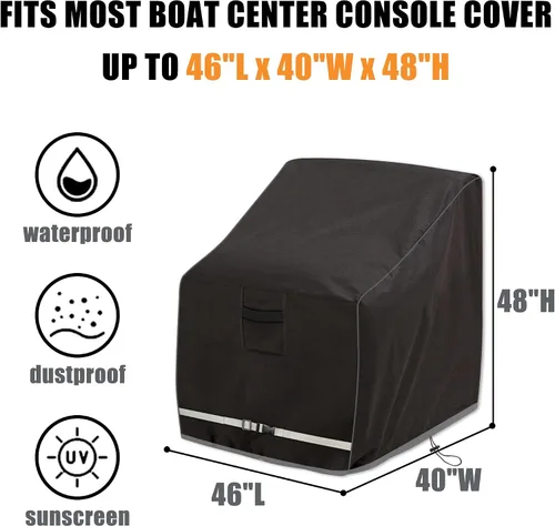 Vista 2 de Cubierta de consola central para barco, cubierta de consola marina impermeable 600D, cubierta de consola central de protección solar, protección