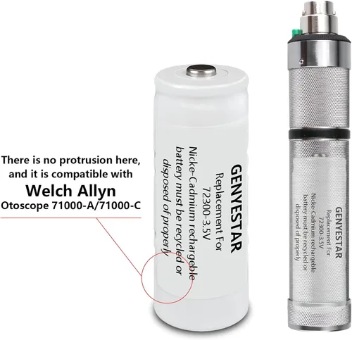Vista 7 de Batería de repuesto para otoscopio Welch Allyn 72300 23300 1300 mAh batería recargable