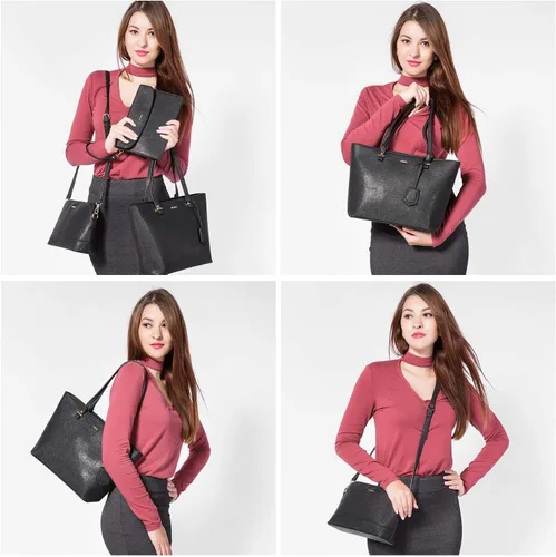 Vista 6 de Juego de 3bolsos de mano para mujer, bolso estilo boho tipo bandolera para llevar colgado del hombro