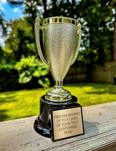 Vista 7 de Placa grabada de copa de trofeo personalizada con grabado personalizado de 7.5 pulgadas de alto, trofeos de equipo con placa grabable personalizada