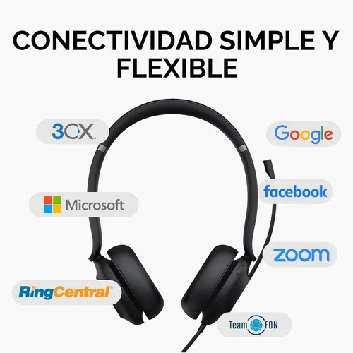 Vista 4 de Yealink UH37 - Auriculares USB con micrófono para PC y laptop, auriculares