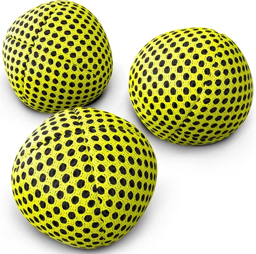 Vista 15 de speevers Juego de 3 pelotas de malabarismo para principiantes y profesionales, 14 colores disponibles, 2 capas de red y estuche de transporte, bolas