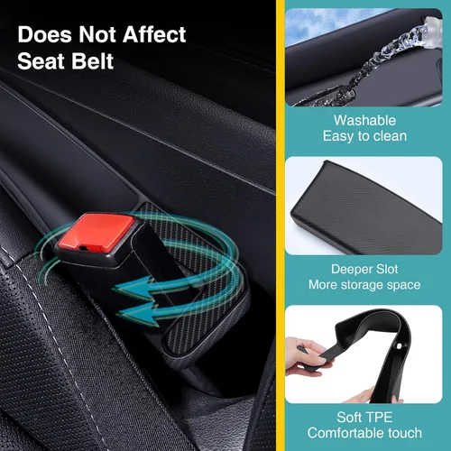 Vista 3 de Organizador Relleno de Espacio de Asiento de Coche, Paquete de 2 Organizador de Asiento Delantero - Ajuste Universal para SUV, Camioneta, Caja