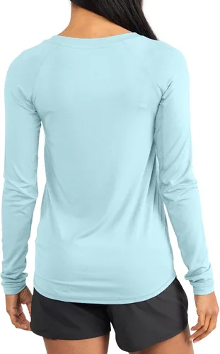 Vista 15 de Free Fly Camiseta de manga larga para mujer, protección solar UPF 50+, transpirable, ultrasuave, para mujer