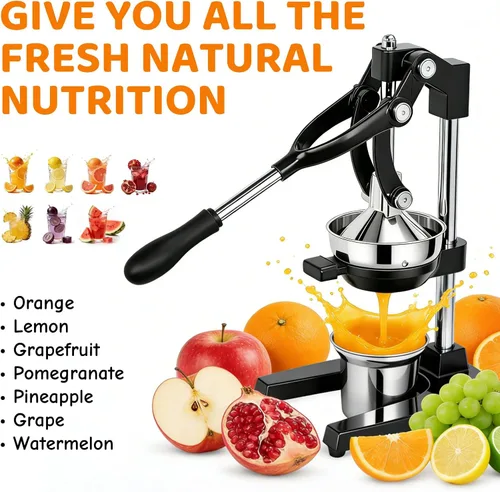 Vista 4 de Exprimidor manual de hierro fundido, fácil de limpiar, naranjas, limones, granadas, exprimidor manual de hierro fundido, exprimidor de cítricos