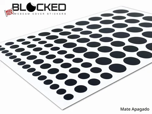 Vista 2 de BLOCKED Calcomanías de vinilo originales para cámara web Cubiertas de privacidad reutilizables y apilables para todos los dispositivos con 95